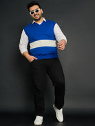 Men Plus Size Konce Colourblocked Sweater - bigbanana