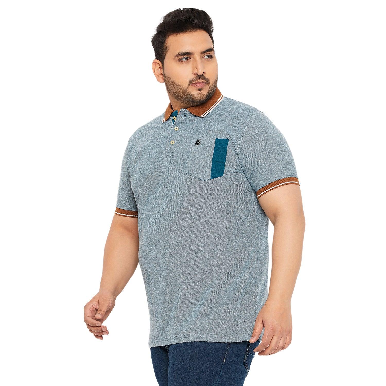 Men Plus Size Koriyo Solid Polo Tshirt - bigbanana