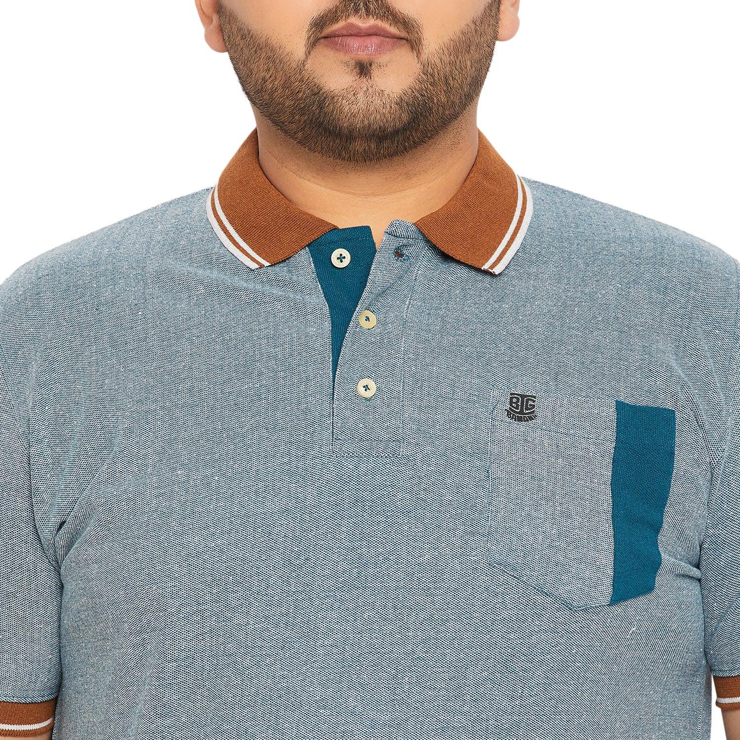 Men Plus Size Koriyo Solid Polo Tshirt - bigbanana