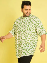 Men Plus Size Kunoy Floral Short Kurta - bigbanana
