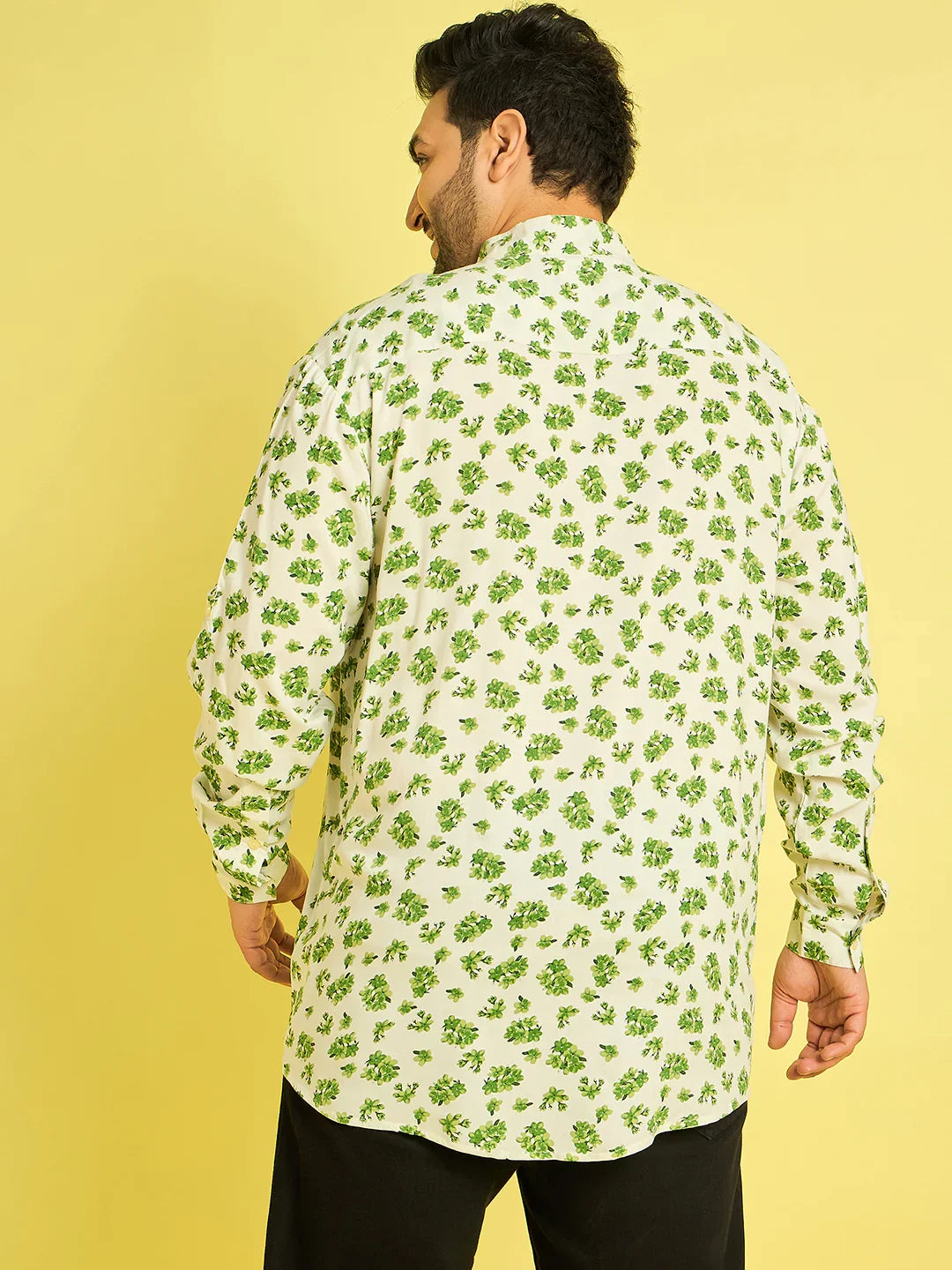 Men Plus Size Kunoy Floral Short Kurta - bigbanana
