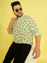 Men Plus Size Kunoy Floral Short Kurta - bigbanana