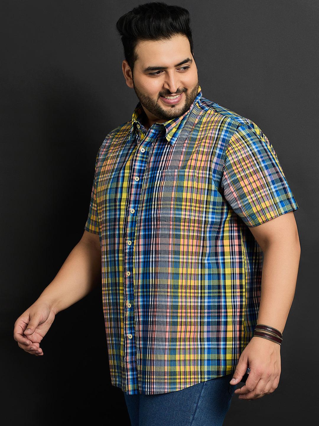 Men Plus Size Lamgo Check Shirt - bigbanana