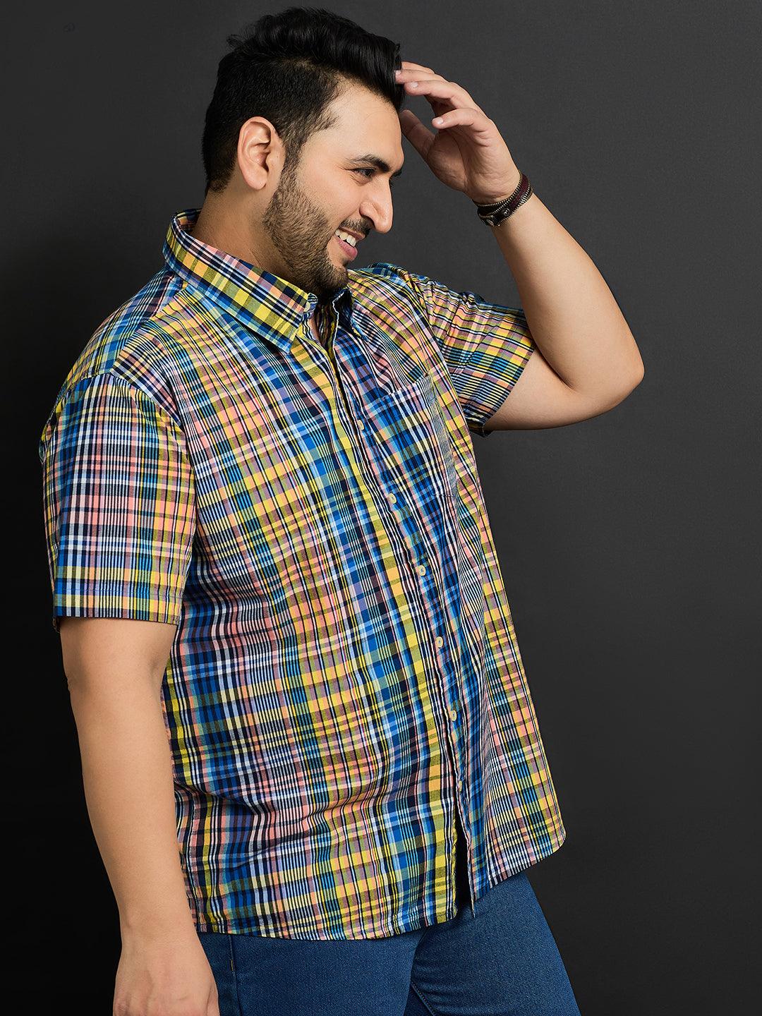 Men Plus Size Lamgo Check Shirt - bigbanana