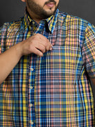 Men Plus Size Lamgo Check Shirt - bigbanana