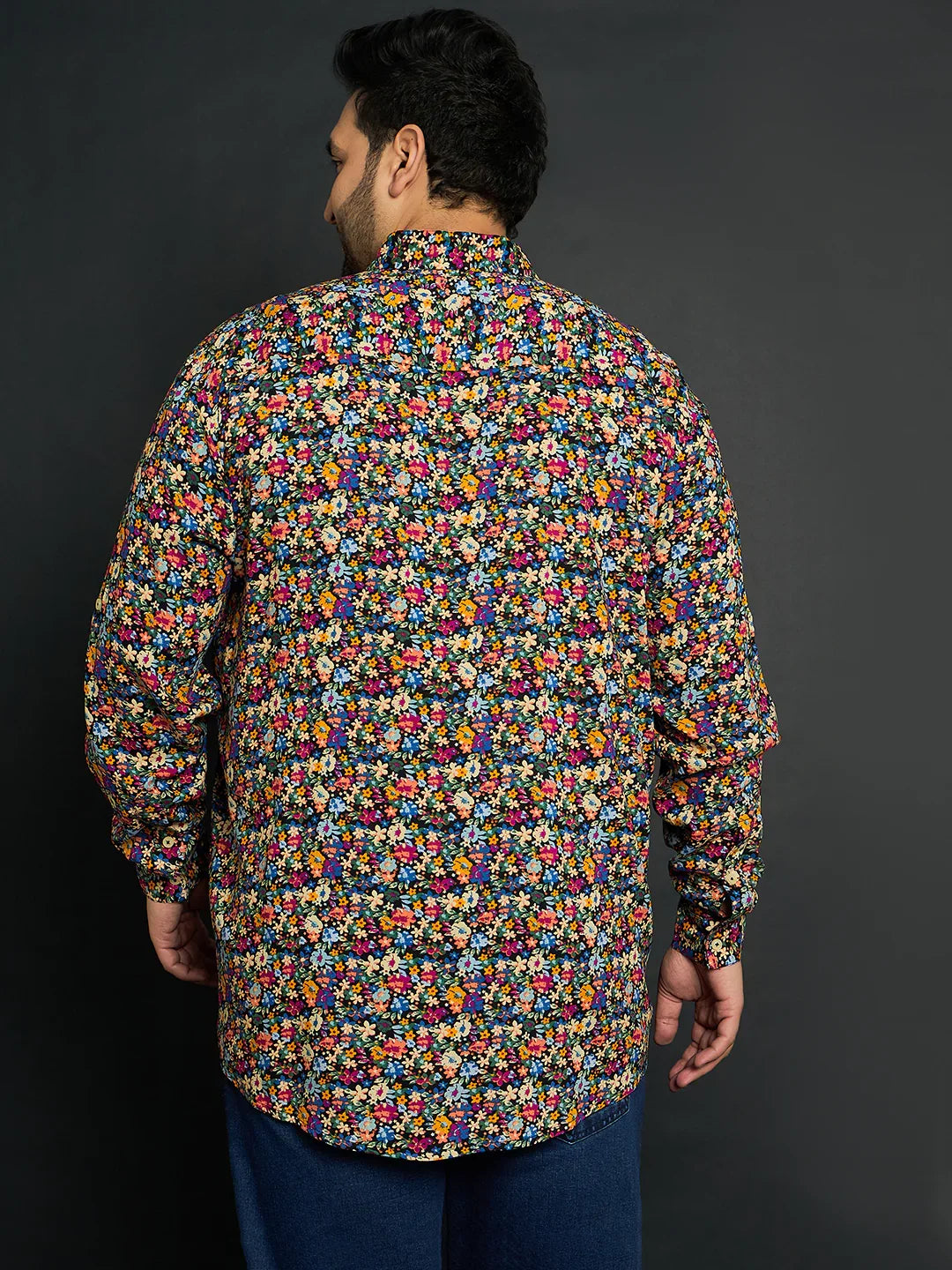 Men Plus Size Lasko Floral Short Kurta - bigbanana