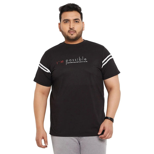Men Plus Size Lean Printed Round Neck Tshirt