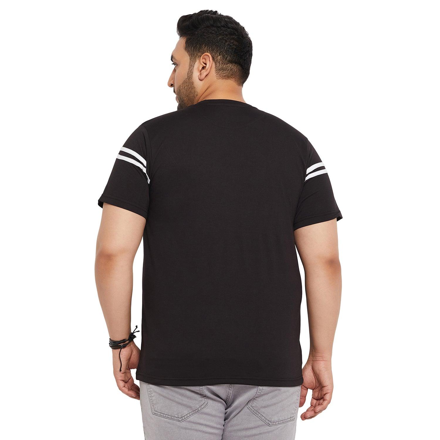 Men Plus Size Lean Printed Round Neck Tshirt - bigbanana