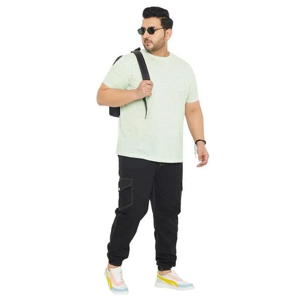 Men Plus Size Leeson Solid Round Neck Tshirt