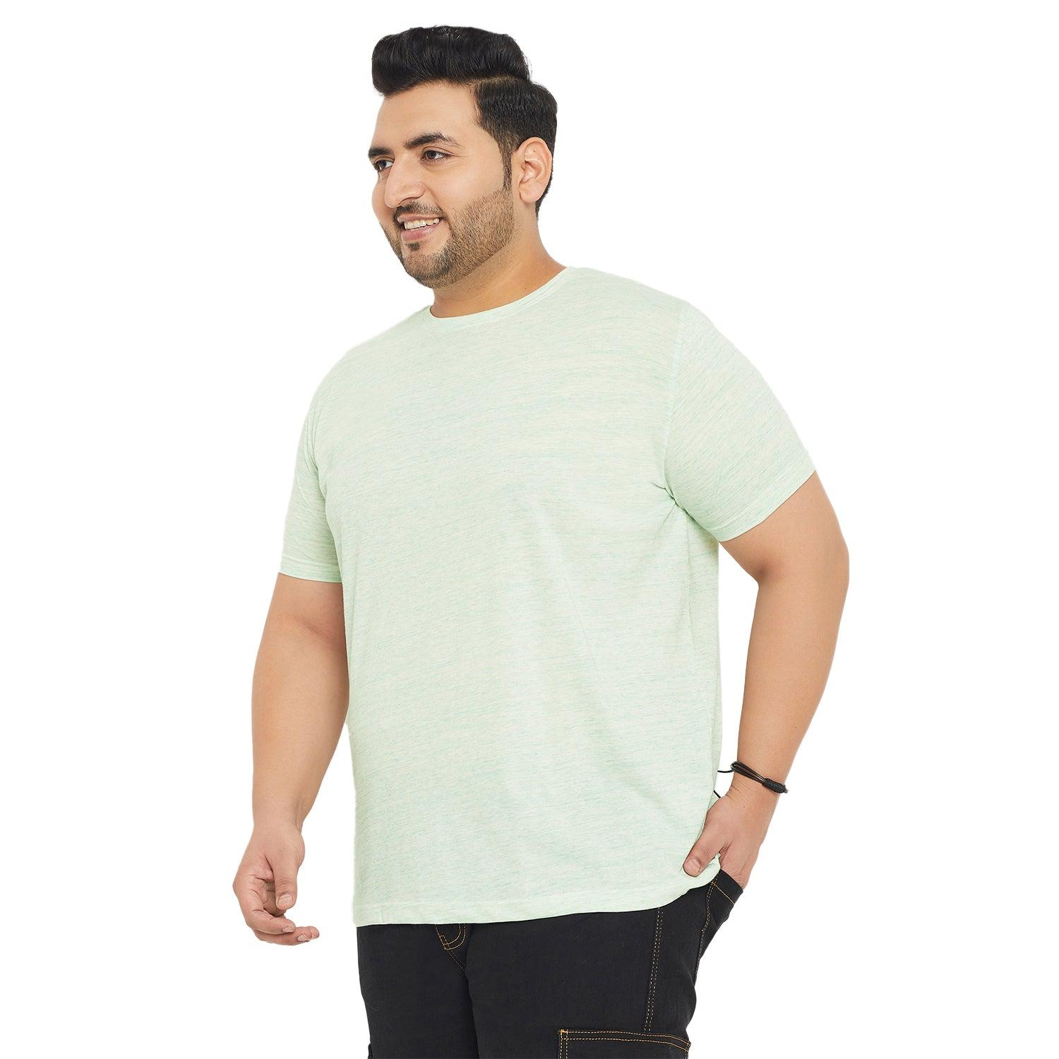 Men Plus Size Leeson Solid Round Neck Tshirt - bigbanana