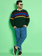 Men Plus Size Leonora Striped Sweater - bigbanana