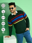 Men Plus Size Leonora Striped Sweater - bigbanana