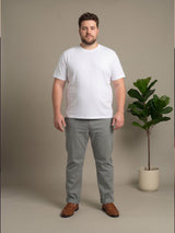 Men Plus Size Concrete Grey Solid Trousers