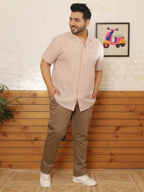 Men Plus Size Levuxe Multicolor Striped Shirt - bigbanana