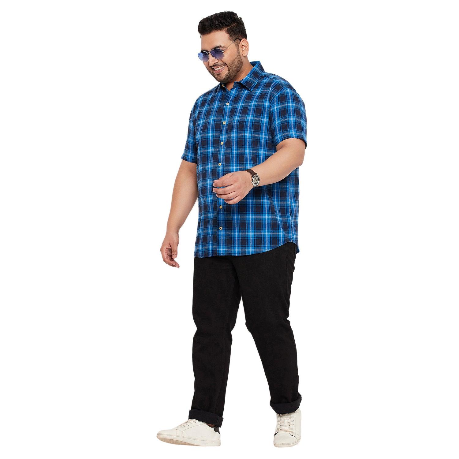 Men Plus Size Limith Check Shirt - bigbanana