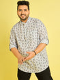 Men Plus Size Lipkovo Floral Short Kurta - bigbanana