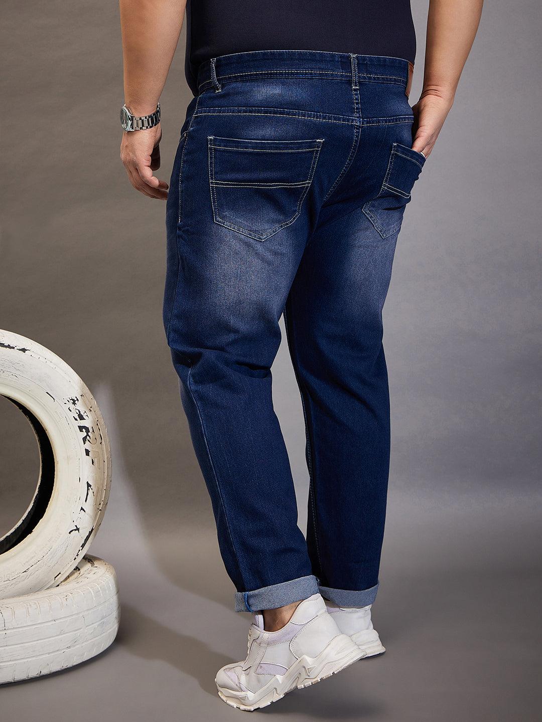 Men Plus Size Malcolm Washed Jeans - bigbanana