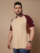 Men Plus Size Malfoy Colorblock Polo Tshirt - bigbanana