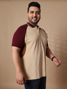 Men Plus Size Malfoy Colorblock Polo Tshirt - bigbanana