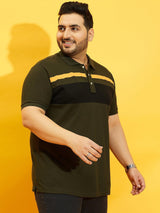 Men Plus Size Manco Colorblock Polo Tshirt - bigbanana