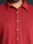 Men Plus Size Manila-Maroon Striped Shirt - bigbanana