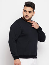 Men Plus Size Onyx Black Solid Sweatshirt