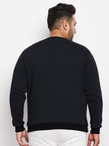Men Plus Size Onyx Black Solid Sweatshirt