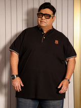 Men Plus Size Mave Solid Henley Tshirt