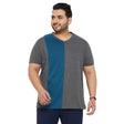 Men Plus Size Maverick Colorblock V-Neck Tshirt - bigbanana