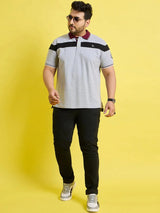Men Plus Size Mercury Colorblock Polo Tshirt - bigbanana