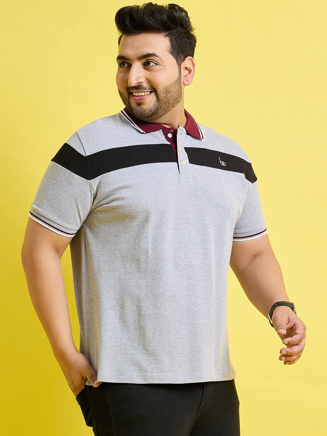Men Plus Size Mercury Colorblock Polo Tshirt - bigbanana