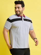 Men Plus Size Mercury Colorblock Polo Tshirt - bigbanana