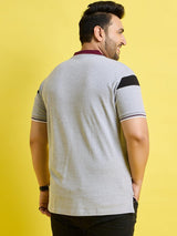 Men Plus Size Mercury Colorblock Polo Tshirt - bigbanana