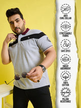 Men Plus Size Mercury Colorblock Polo Tshirt - bigbanana