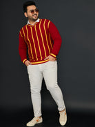 Men Plus Size Mereeg Striped Sweater - bigbanana