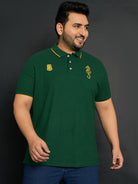 Men Plus Size Merredin-Green Solid Polo Tshirt - bigbanana