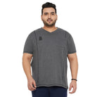 Men Plus Size Mettle Solid V-Neck Tshirt - bigbanana