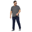 Men Plus Size Mettle Solid V-Neck Tshirt - bigbanana