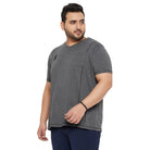 Men Plus Size Mettle Solid V-Neck Tshirt - bigbanana