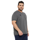 Men Plus Size Mettle Solid V-Neck Tshirt - bigbanana