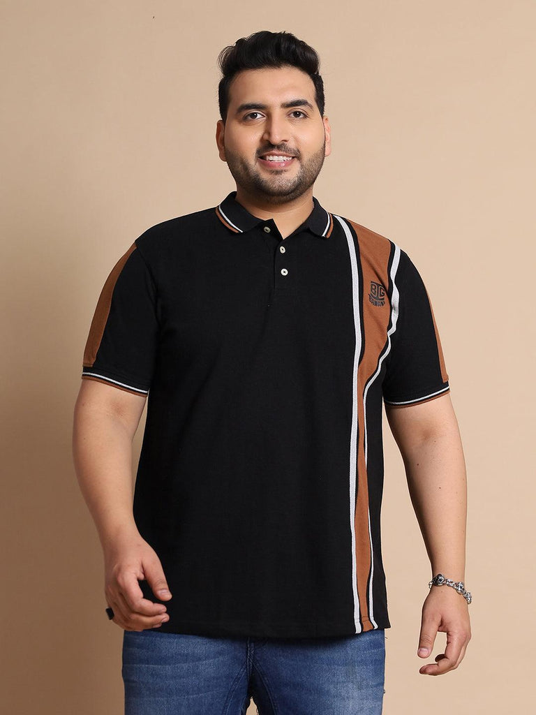 Men Plus Size Mexico Colorblock Polo Tshirt - bigbanana