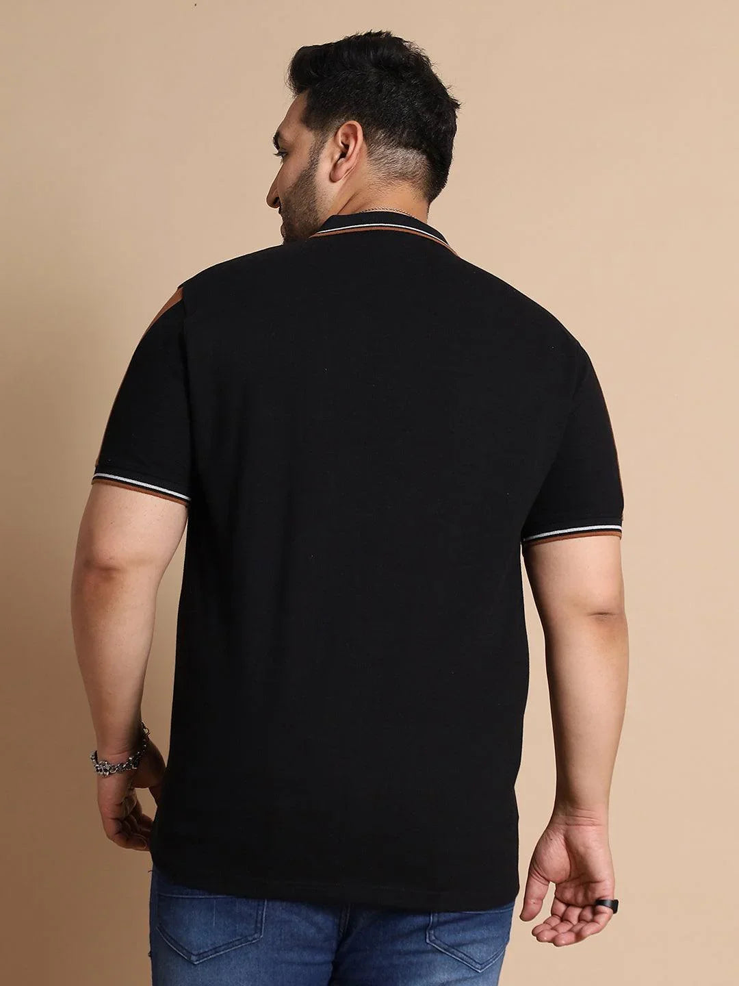 Men Plus Size Mexico Colorblock Polo Tshirt - bigbanana