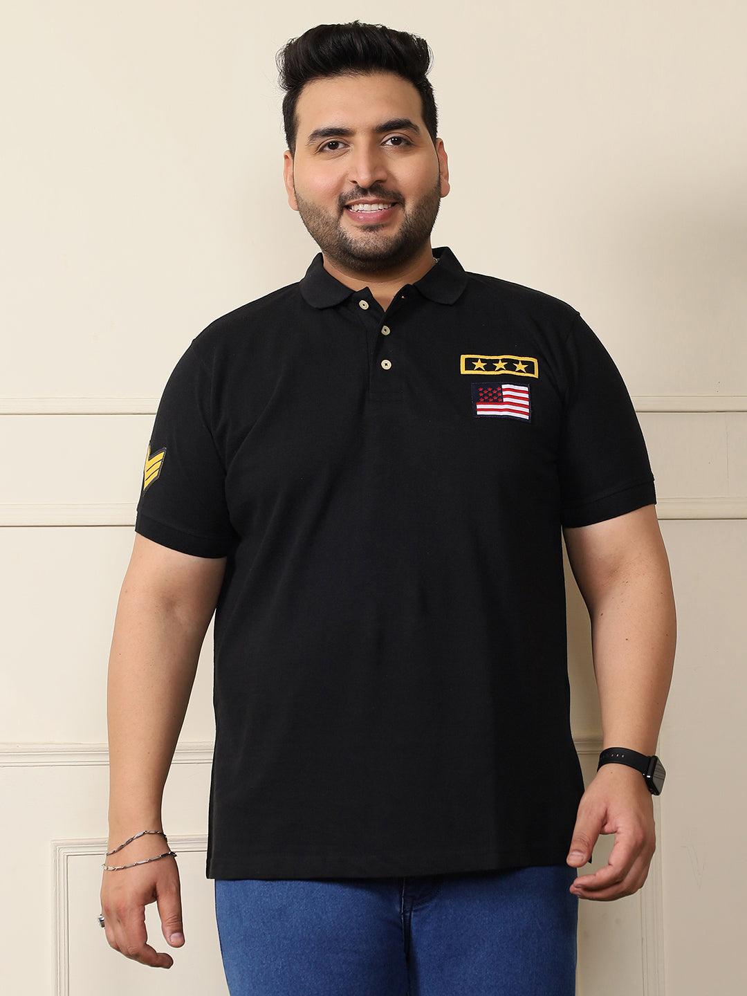 Men Plus Size Military-B Solid Polo Tshirt - bigbanana