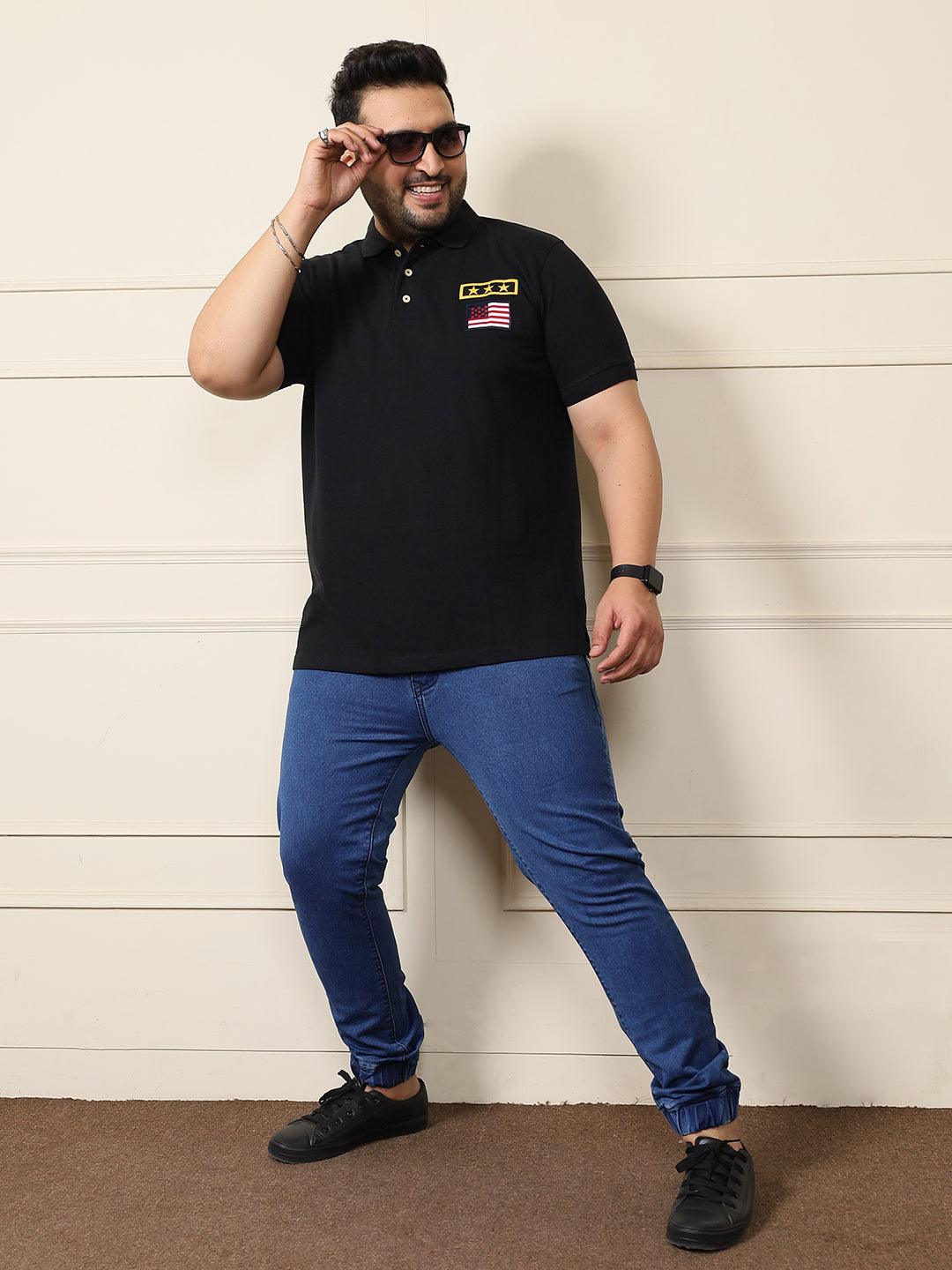 Men Plus Size Military-B Solid Polo Tshirt - bigbanana