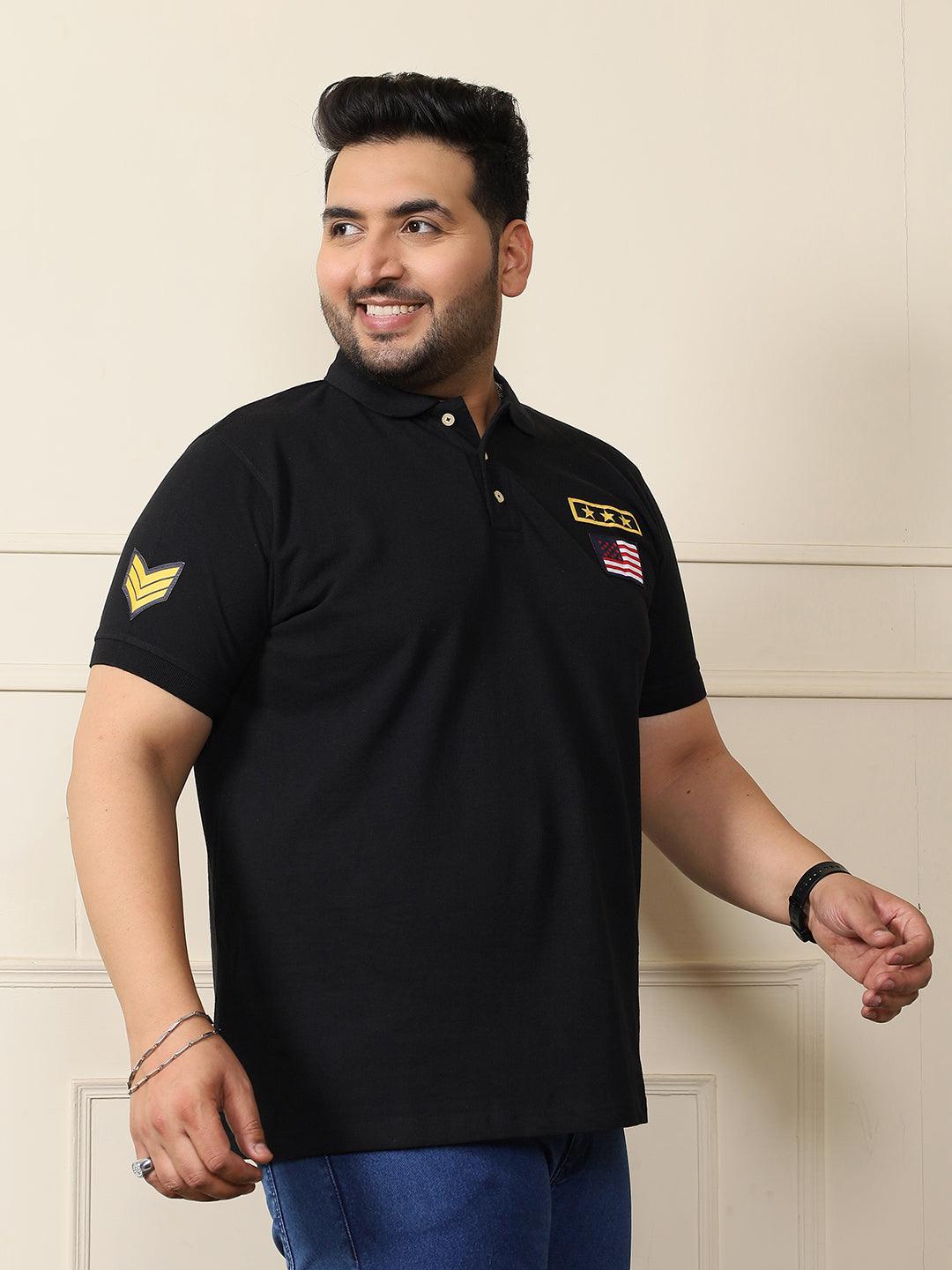 Men Plus Size Military-B Solid Polo Tshirt - bigbanana