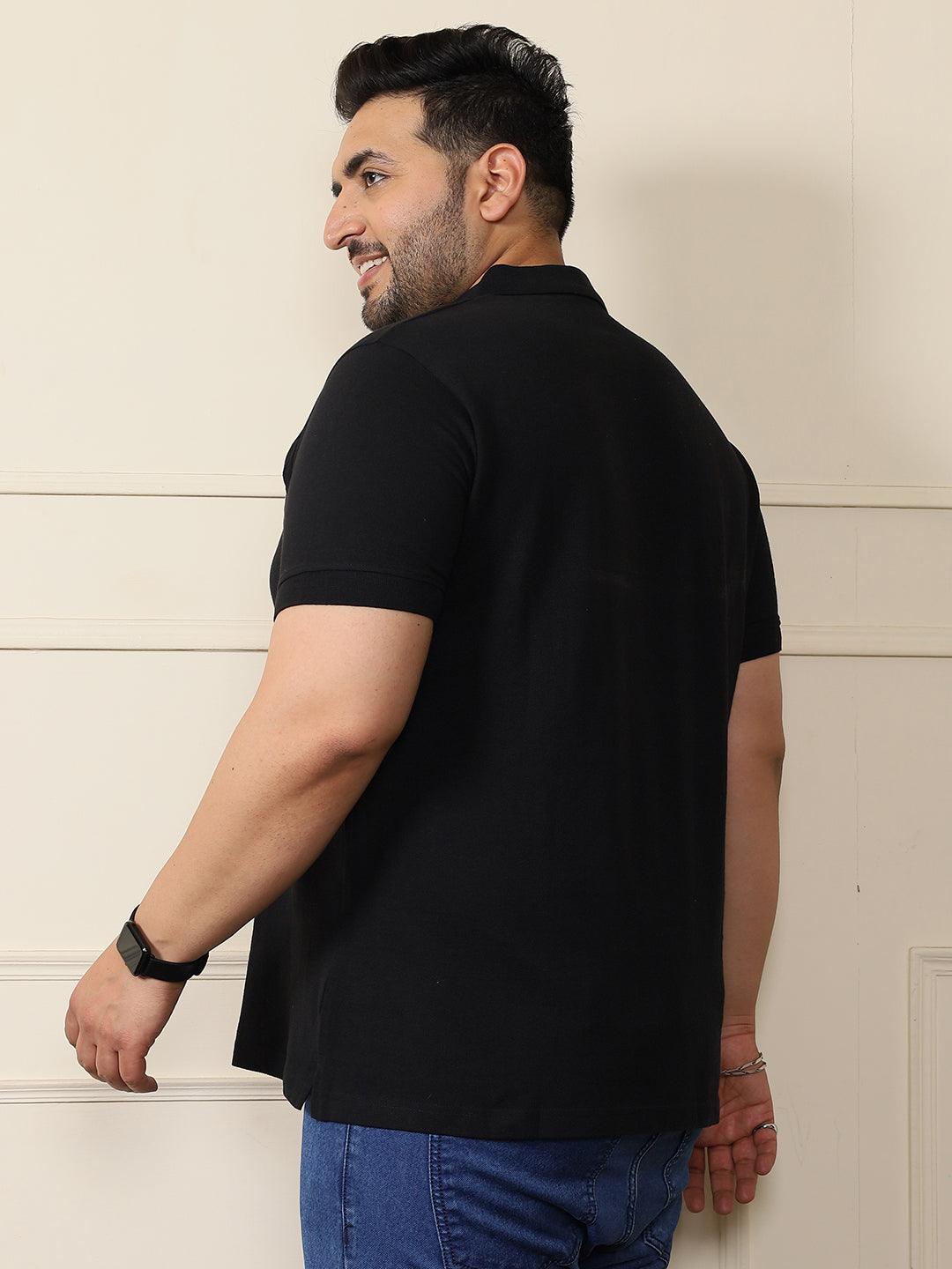 Men Plus Size Military-B Solid Polo Tshirt - bigbanana