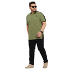 Men Plus Size Mode-Green Solid Polo Tshirt - bigbanana