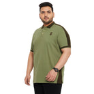 Men Plus Size Mode-Green Solid Polo Tshirt - bigbanana