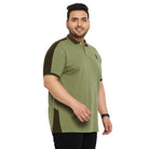 Men Plus Size Mode-Green Solid Polo Tshirt - bigbanana