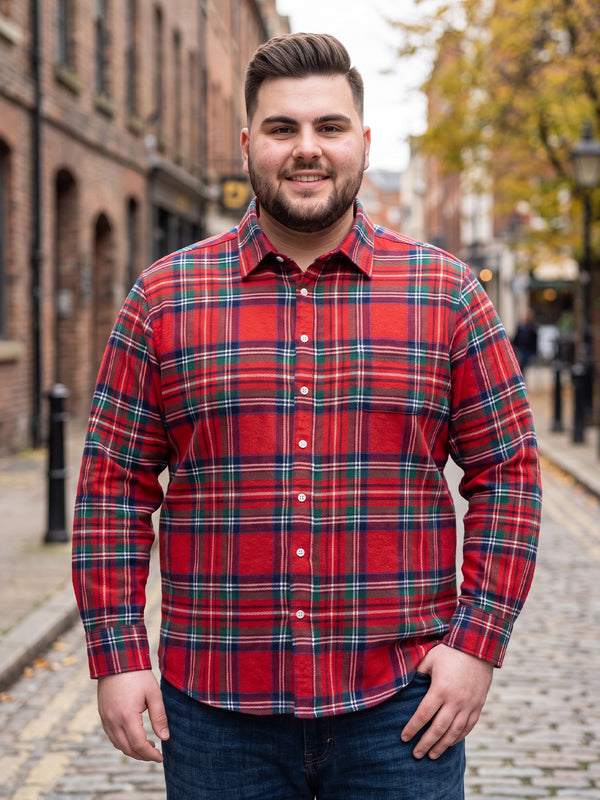 Men Plus Size Monroe Multi Check Shirts Shirts